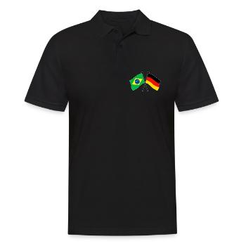 Brazil Germany Flag Crossed - Männer Poloshirt - Schwarz - Vorne - Kai (181cm)