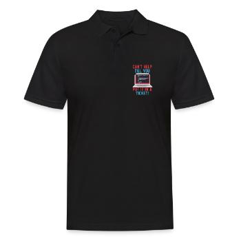 I.T. Ich bin nur wegen des Cache hier - Männer Poloshirt - Schwarz - Vorne - Kai (181cm)