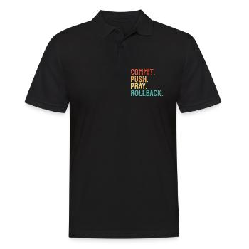 Commit Push Pray Rollback DevOps Engineer - Männer Poloshirt - Schwarz - Vorne - Kai (181cm)