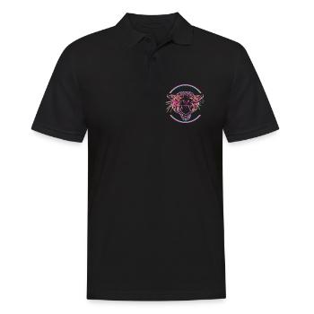 Neon Tiger in Hypercolor Ring - Männer Poloshirt - Schwarz - Vorne - Kai (181cm)