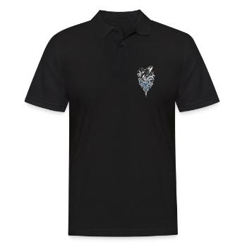Die Winterjägerin auf Skiern - Männer Poloshirt - Schwarz - Vorne - Kai (181cm)