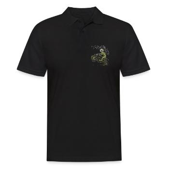 Löwenzahn-Biker Vintage-Motorrad und Samen im Wind - Männer Poloshirt - Schwarz - Vorne - Kai (181cm)