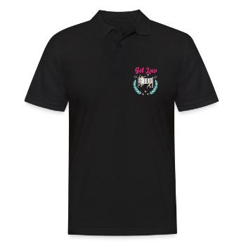 Get Low Volleyball Netz – Lorbeerkranz Design - Männer Poloshirt - Schwarz - Vorne - Kai (181cm)