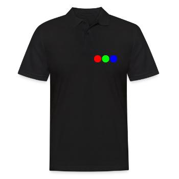 Fette Primärfarb-Trio-Kreise - Männer Poloshirt - Schwarz - Vorne - Kai (181cm)
