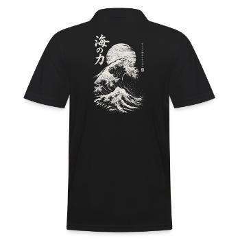 Japanese Great Wave – Japanese Art - Männer Poloshirt - Schwarz - Hinten - Kai (181cm)