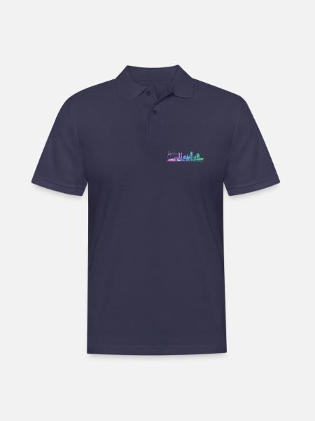 München skyline - Männer Poloshirt - Navy