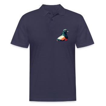 Pigeon Cartoon Character Colorful Pet Animal - Men's Polo Shirt - navy - Front - Kai (181cm)