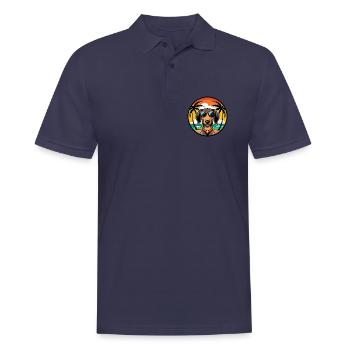 Teckel de Westphalie Race De Chien Dessin Animé Plage - Polo Homme - bleu marine - Devant - Kai (181cm)