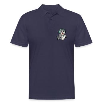 Seal Funny Cartoon Character Musique de casque - Polo Homme - bleu marine - Devant - Kai (181cm)