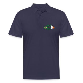 Brésil Irlande Drapeau Aiguilles Coeur Forme Utilisé - Polo Homme - bleu marine - Devant - Kai (181cm)