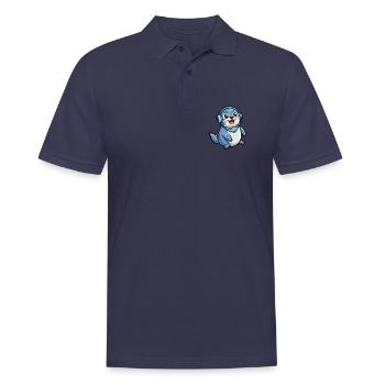 Seal Funny Cartoon Character Musique de casque - Polo Homme - bleu marine - Devant - Kai (181cm)