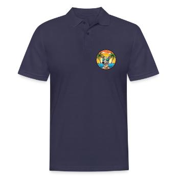Lurcher Hunderasse Cartoon Sonnenbrille Strand - Männer Poloshirt - Navy - Vorne - Kai (181cm)