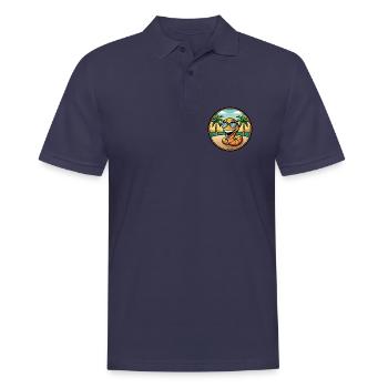 Serpent Drôle Dessin Animé Plage D’été Lunettes De Soleil Cool - Polo Homme - bleu marine - Devant - Kai (181cm)