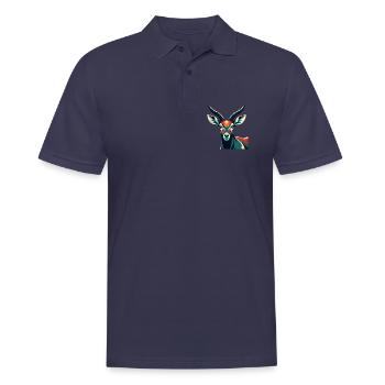 Antelope Cartoon Character Colorful Pet Animal - Men's Polo Shirt - navy - Front - Kai (181cm)