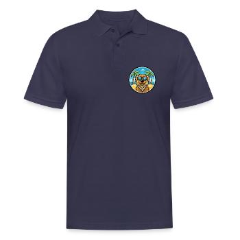 Friesische Wasserhundrasse Cartoon Sonnenbrille Strand - Männer Poloshirt - Navy - Vorne - Kai (181cm)