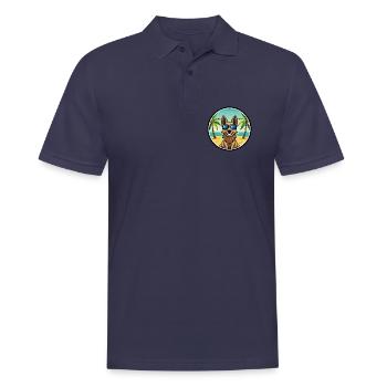 Australian Cattle Dog Rasse Cartoon Sonnenbrille Strand - Männer Poloshirt - Navy - Vorne - Kai (181cm)