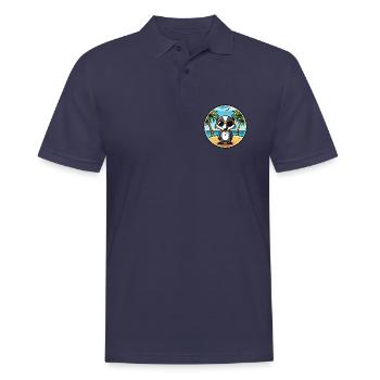 Dachs Lustige Cartoon Sommer Strand Sonnenbrille Cool - Männer Poloshirt - Navy - Vorne - Kai (181cm)