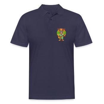 Lustige Elch Cartoon Sommer Strand Sonnenbrille Gitarre - Männer Poloshirt - Navy - Vorne - Kai (181cm)