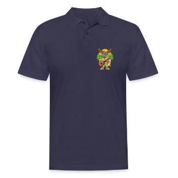 Lustige Elch Cartoon Sommer Strand Sonnenbrille Gitarre - Männer Poloshirt - Navy - Vorne - Kai (181cm)