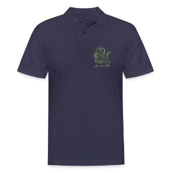 Georges Basic Apfelgrün - Männer Poloshirt - Navy - Vorne - Kai (181cm)