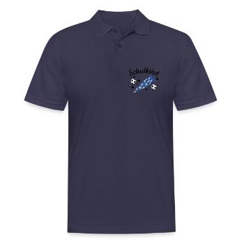 Schulkind Fußball Schulanfang - Männer Poloshirt - Navy - Vorne - Kai (181cm)