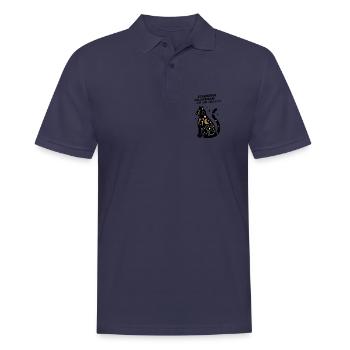 Schnurrrsalabimbam - Gib mir Snacks! - Katze - Männer Poloshirt - Navy - Vorne - Kai (181cm)