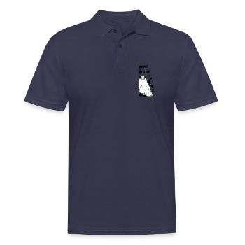 Miau äh ich meine Buuh! - Katze Gespenst Halloween - Männer Poloshirt - Navy - Vorne - Kai (181cm)