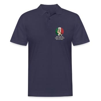 Italienisches Gebets-Meme-Tee - Männer Poloshirt - Navy - Vorne - Kai (181cm)