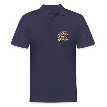 Pflegehumor – Mit Herz, Urin und Kot - Männer Poloshirt - Navy - Vorne - Kai (181cm)