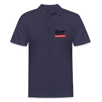Karma Hat Kein Verfallsdatum - Männer Poloshirt - Navy - Vorne - Kai (181cm)