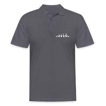 Die Evolution am Zebrastreifen - Abbey Road - Männer Poloshirt - Anthrazit - Vorne - Nico (186cm)