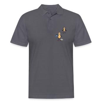 Peanut Morning Grouch Early Bird Bodybuilder - Men's Polo Shirt - charcoal grey - Front - Nico (186cm)