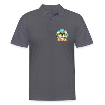 Strickjacke Welsh Corgi Hund Rasse Cartoon Sonnenbrille - Männer Poloshirt - Anthrazit - Vorne - Nico (186cm)