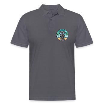 Chien d’arrêt allemand à poil dur race dessin animé plage - Polo Homme - charbon - Devant - Nico (186cm)