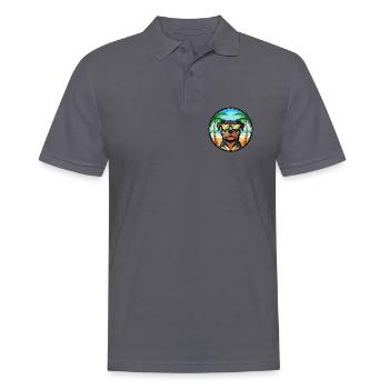 Rottweiler Chien Race Dessin Animé Lunettes De Soleil Plage - Polo Homme - charbon - Devant - Nico (186cm)