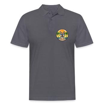 Tschechoslowakische Vlcak Hunderasse Cartoon Sonnenbrille - Männer Poloshirt - Anthrazit - Vorne - Nico (186cm)