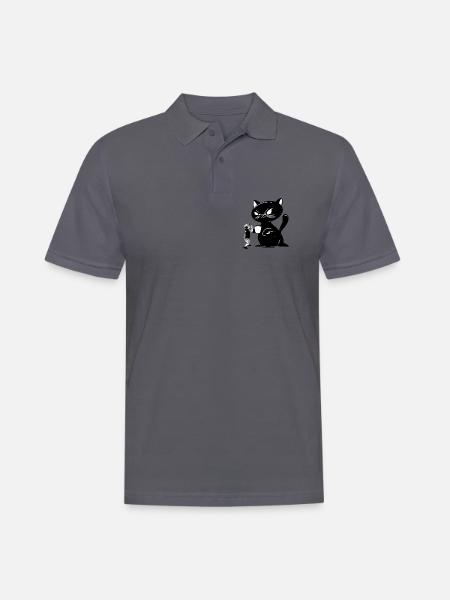 Cat - Men's Polo Shirt - charcoal grey