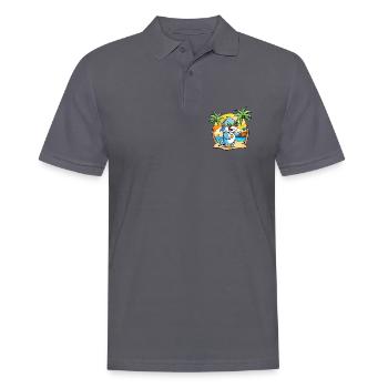 Dolphin Funny Cartoon Summer Beach Sunglasses - Men's Polo Shirt - charcoal grey - Front - Nico (186cm)