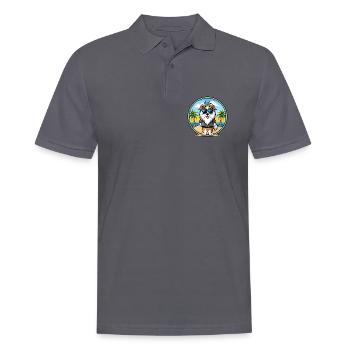Picardie Schäferhund Rasse Cartoon Sonnenbrille Strand - Männer Poloshirt - Anthrazit - Vorne - Nico (186cm)