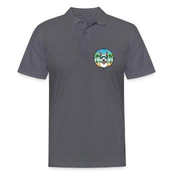 Miniature Bull Terrier Dog Breed Cartoon Beach - Men's Polo Shirt - charcoal grey - Front - Nico (186cm)
