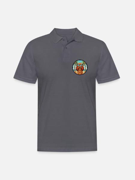Irsk Setter Hund Race Tegneserie Solbriller Beach - Herre poloshirt - charcoal