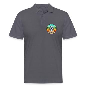 Basset Griffon Vendéen Hunderasse Cartoon Beach - Männer Poloshirt - Anthrazit - Vorne - Nico (186cm)