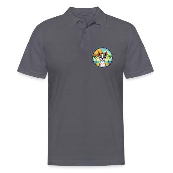 Decker Rat Terrier Hunderasse Cartoon Sonnenbrille - Männer Poloshirt - Anthrazit - Vorne - Nico (186cm)