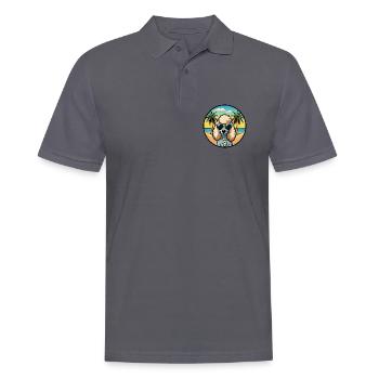 Corded Poodle Dog Breed Cartoon Sunglasses Beach - Men's Polo Shirt - charcoal grey - Front - Nico (186cm)