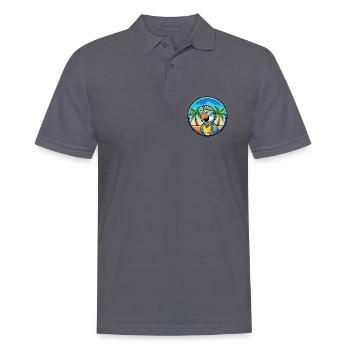 Perroquet Drôle Dessin Animé Plage Été Lunettes De Soleil Cool - Polo Homme - charbon - Devant - Nico (186cm)