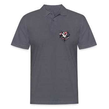 Geometrisches Herz - Männer Poloshirt - Anthrazit - Vorne - Nico (186cm)