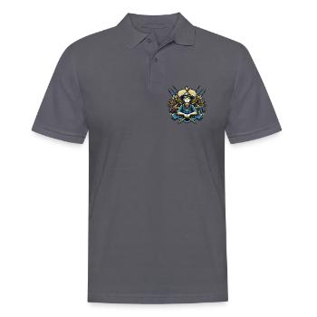 Logo du garçon du village - Polo Homme - charbon - Devant - Nico (186cm)