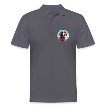 Pudelpointer Hunderasse Cartoon Kawaii Aquarell - Männer Poloshirt - Anthrazit - Vorne - Nico (186cm)