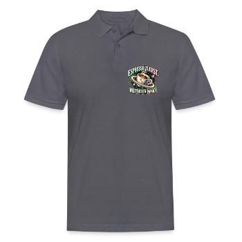 Espresso zuerst. Weltfrieden danach. - Männer Poloshirt - Anthrazit - Vorne - Nico (186cm)