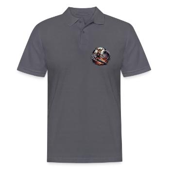 Surfer-Hase Bunny Punk im Dämonischer Welle - Männer Poloshirt - Anthrazit - Vorne - Nico (186cm)
